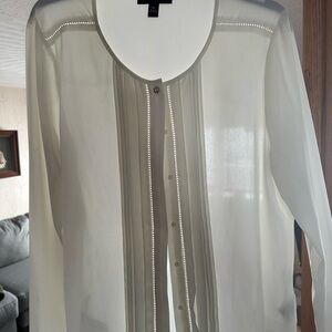 H&M Sheer White Blouse